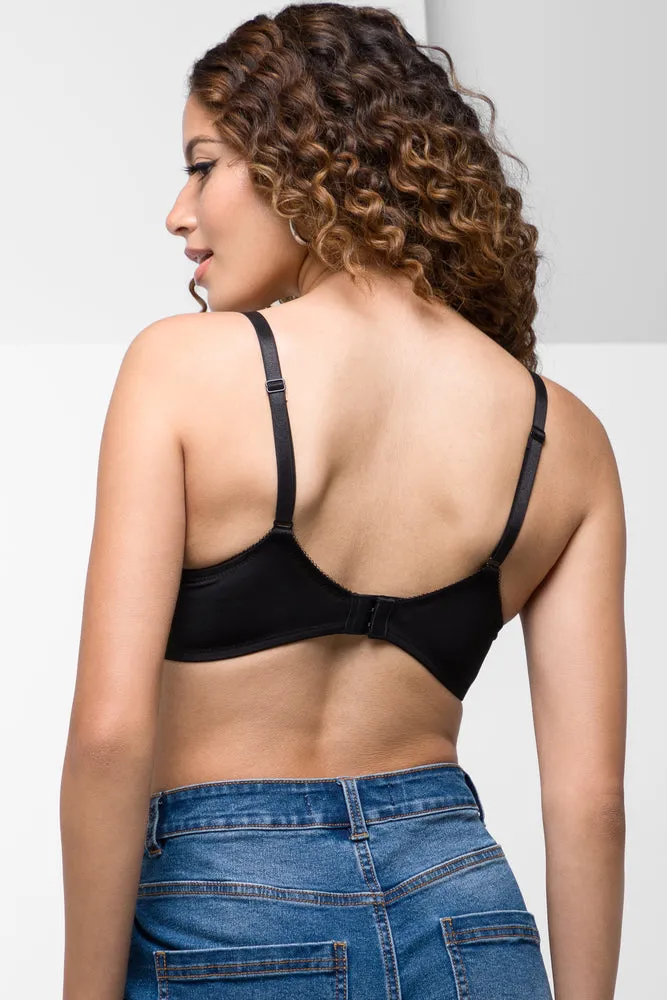 2 Pack Lace Trim Non Padded Bras Natural And Dark Grey