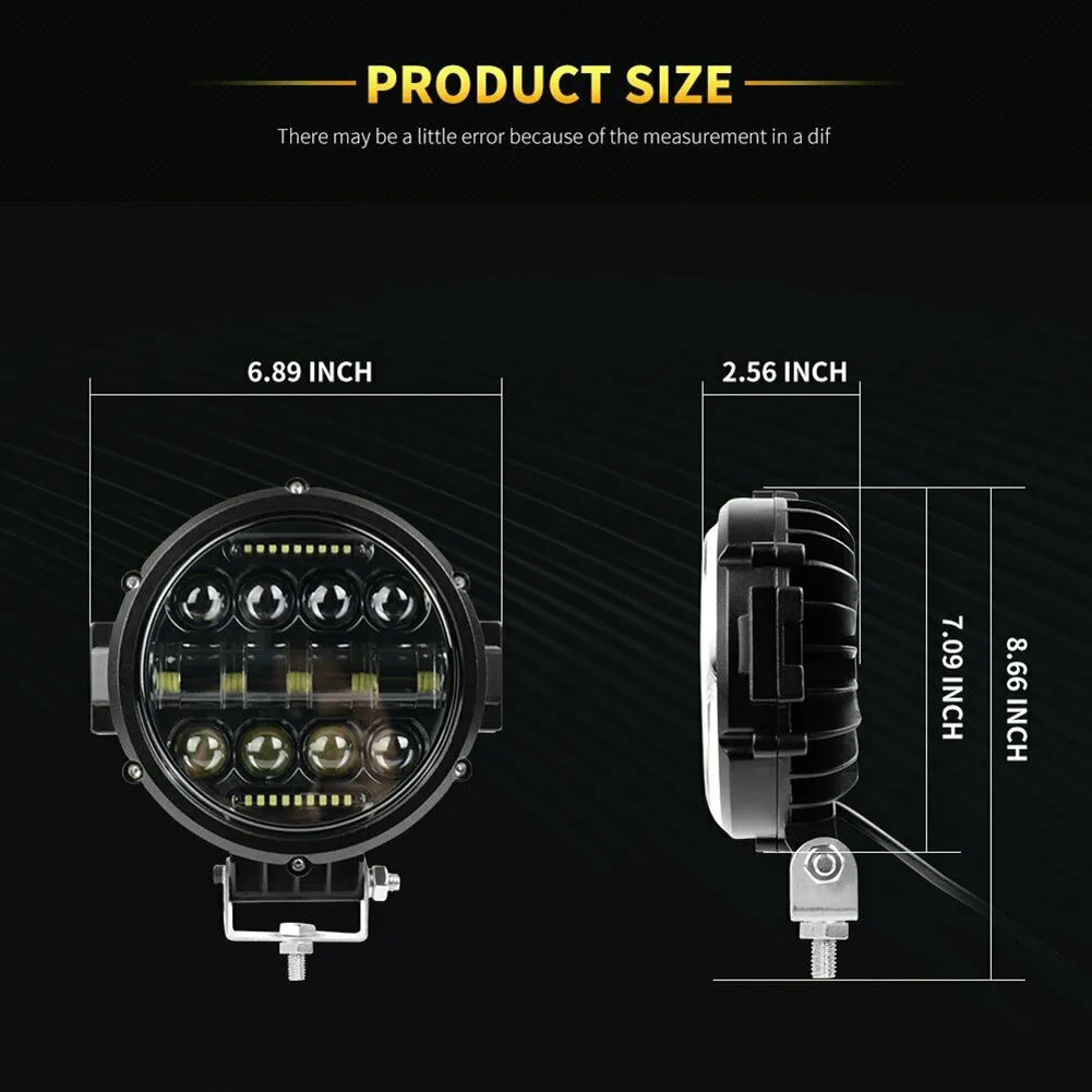 7-inch 69w Led  Lights Spotlight Super Bright Ip68 Waterproof