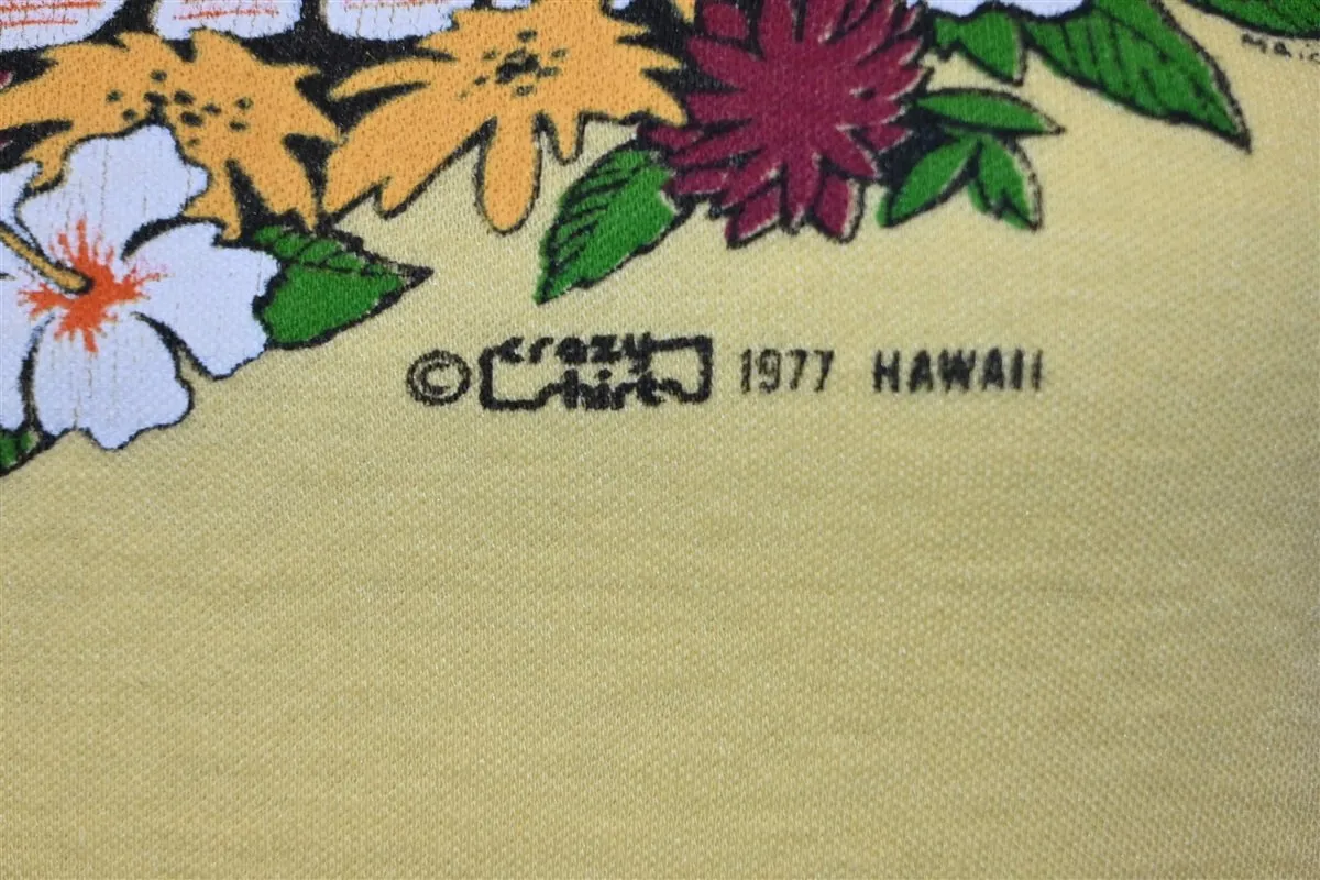 70s Hawaii Hibiscus Flowers Crazy Shirts t-shirt Women's Small
