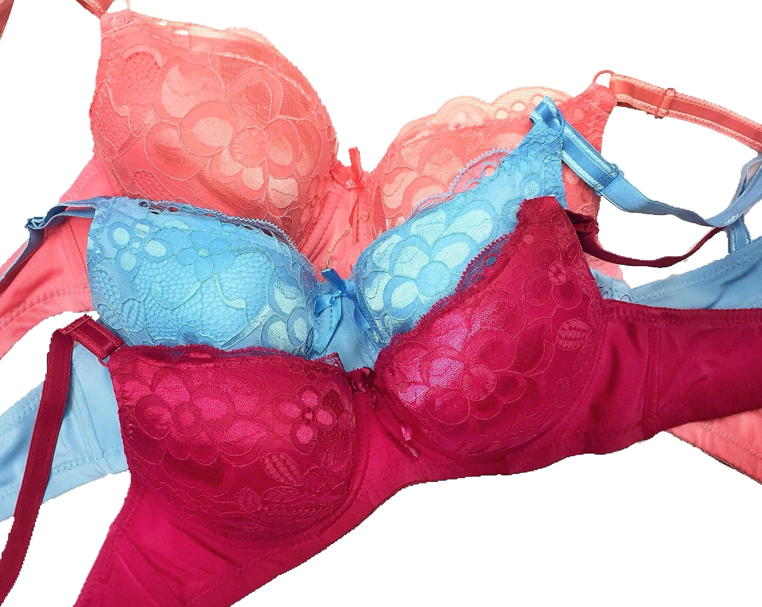 Allover Floral Lace Bras & Wide Wing