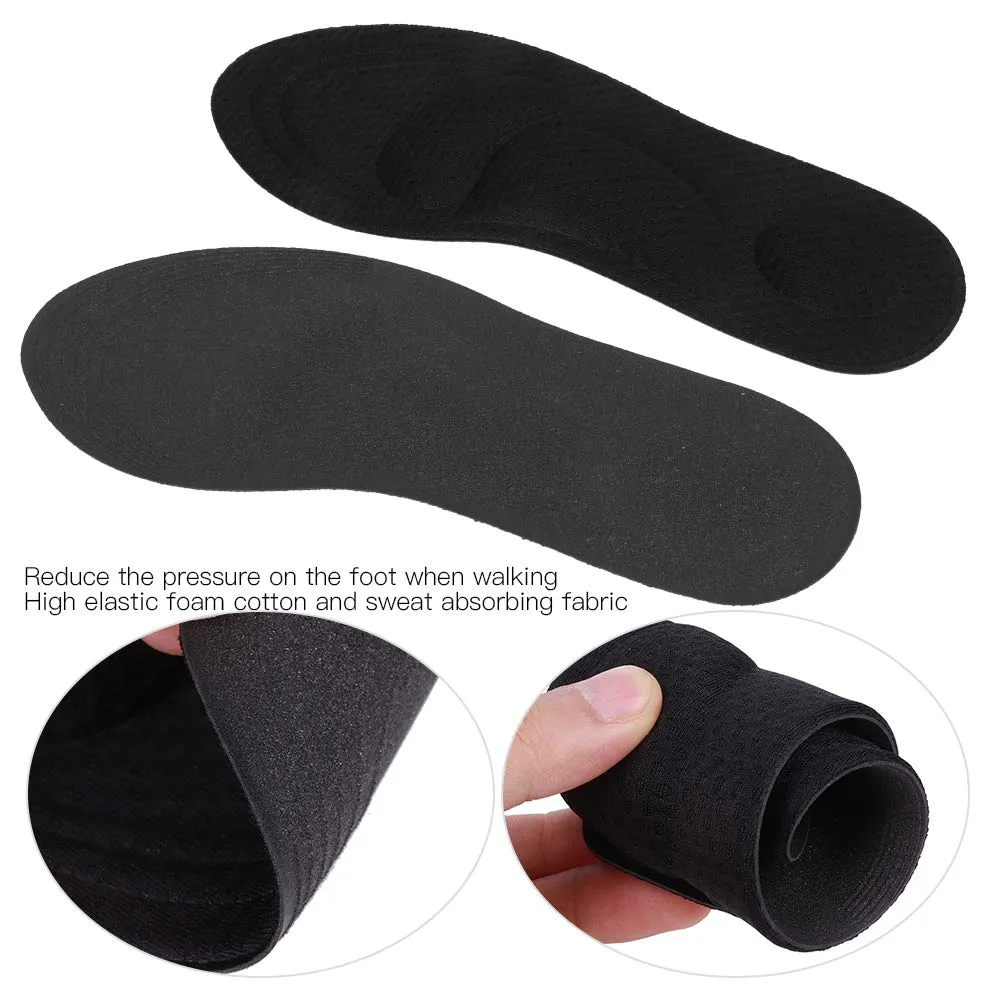 Alvinlite Shoes Insole, 2 Pair Orthotic Arch Support Insoles 4D Jacquard Shock Sweat Absorb Breathable Sponge Shoe Pad (Man-Black) Man Black