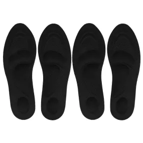Alvinlite Shoes Insole, 2 Pair Orthotic Arch Support Insoles 4D Jacquard Shock Sweat Absorb Breathable Sponge Shoe Pad (Man-Black) Man Black