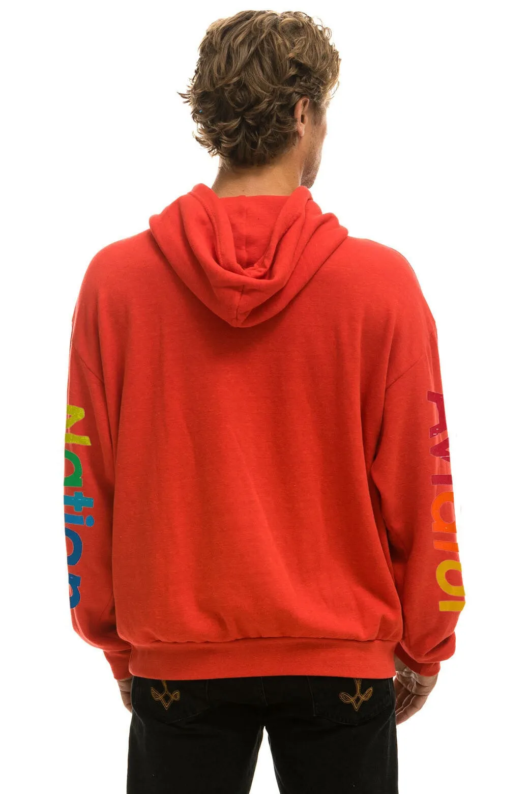 AVIATOR NATION MILL VALLEY RELAXED PULLOVER HOODIE - RED