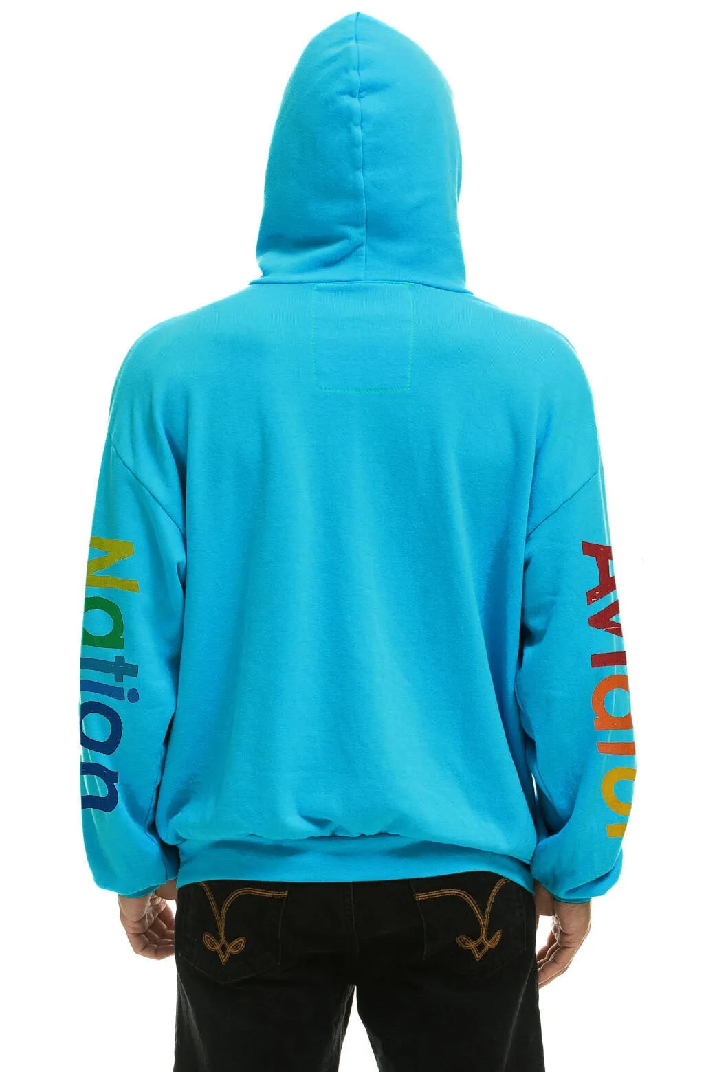 AVIATOR NATION NASHVILLE RELAXED PULLOVER HOODIE - NEON BLUE