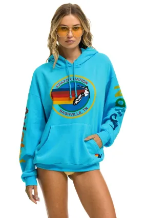AVIATOR NATION NASHVILLE RELAXED PULLOVER HOODIE - NEON BLUE