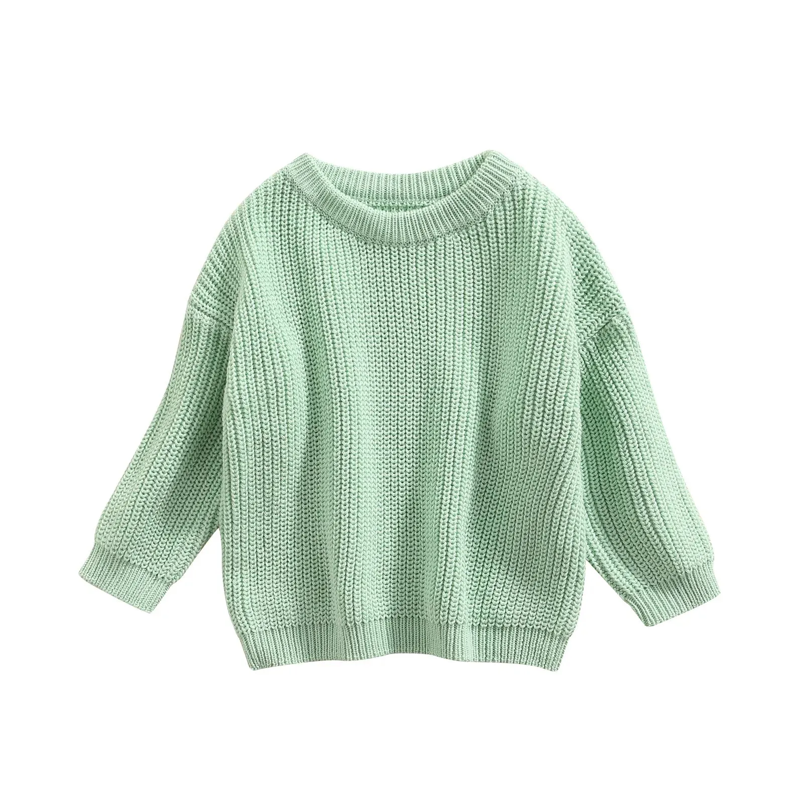 Baby Boys Girls Solid Color Long Sleeve Knit Sweaters