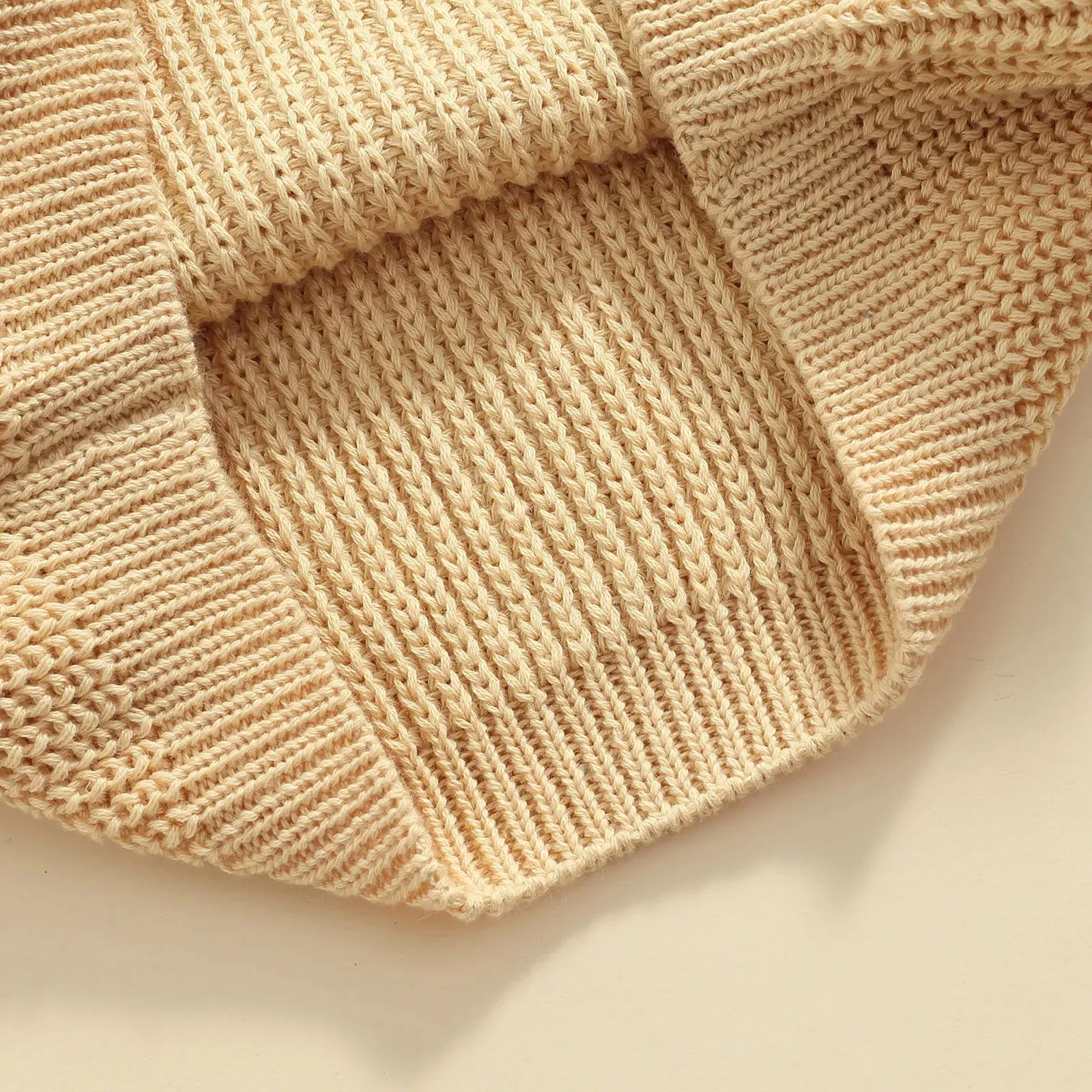 Baby Boys Girls Solid Color Long Sleeve Knit Sweaters