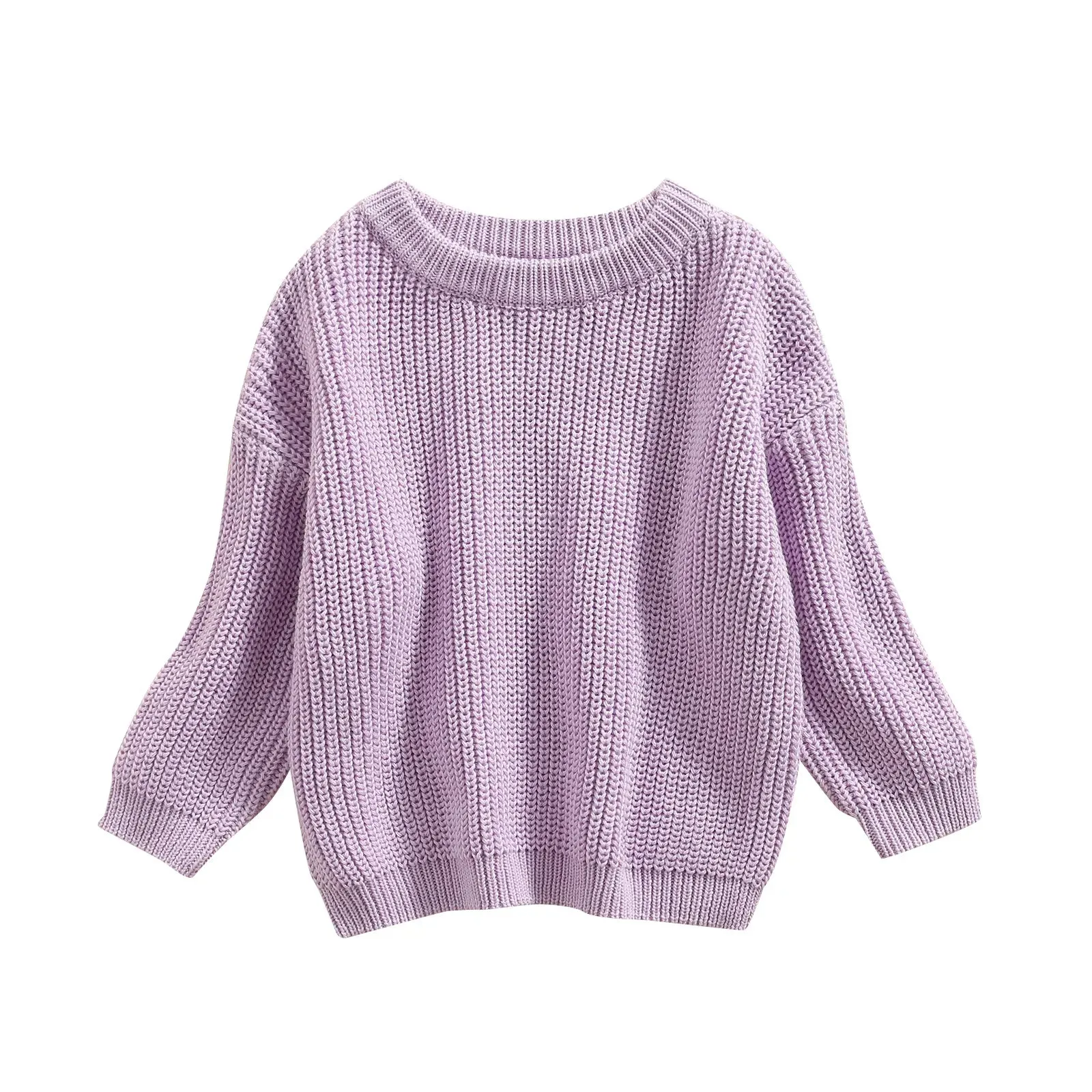 Baby Boys Girls Solid Color Long Sleeve Knit Sweaters