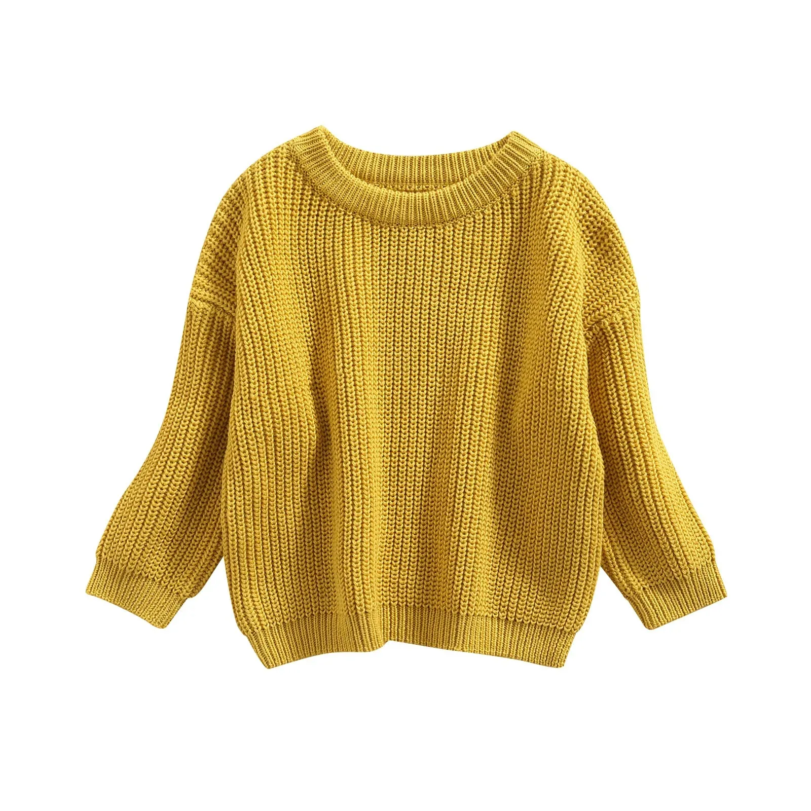 Baby Boys Girls Solid Color Long Sleeve Knit Sweaters