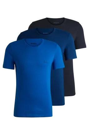BOSS Men's Classic 3 Pack T-Shirts - Blue Mix
