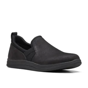 Breeze Bali Black Fabric Clarks Slipon Sneakers