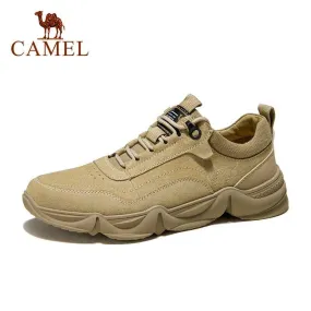 CAMEL Genuine Leather Men Shoes Retro Simple Casual Lace up Street