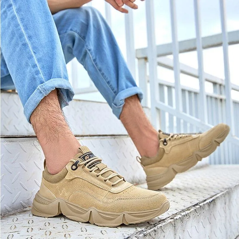CAMEL Genuine Leather Men Shoes Retro Simple Casual Lace up Street
