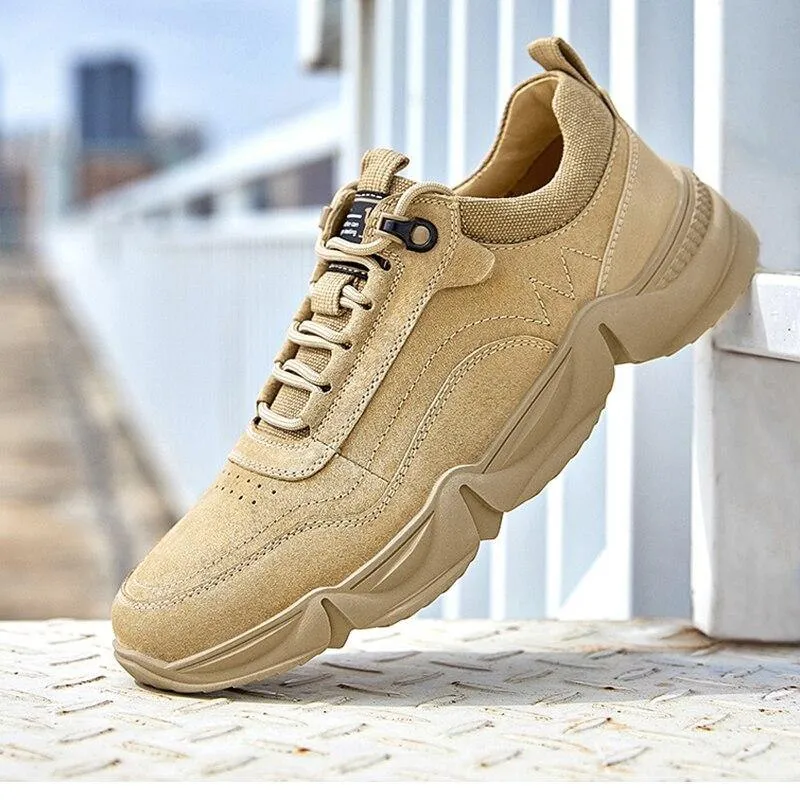 CAMEL Genuine Leather Men Shoes Retro Simple Casual Lace up Street
