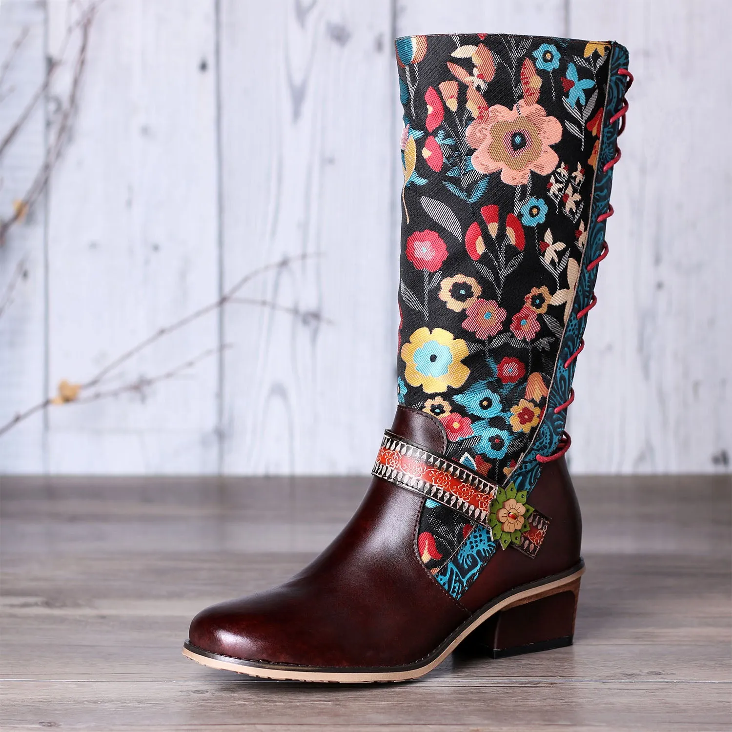 Casual Retro Leather Boots High Tube Boots