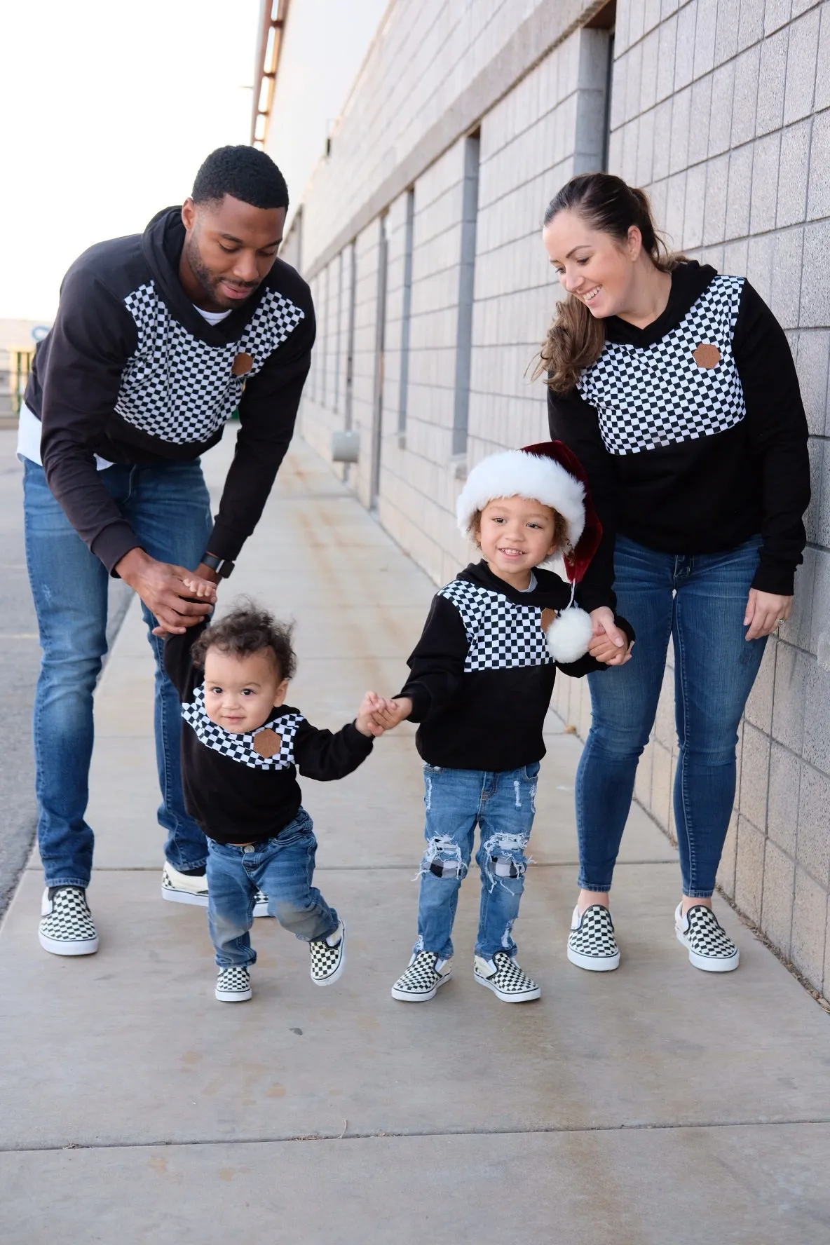 Checkered Front Panel Hoodie