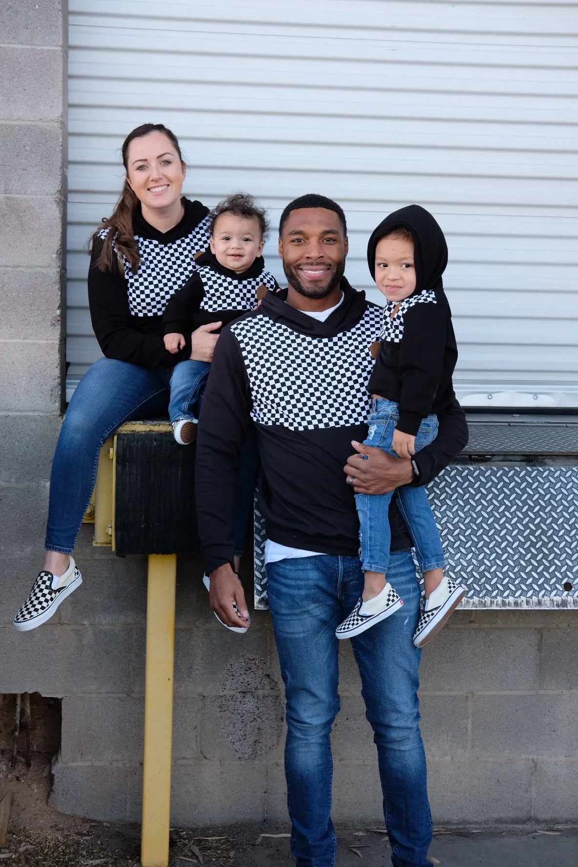 Checkered Front Panel Hoodie
