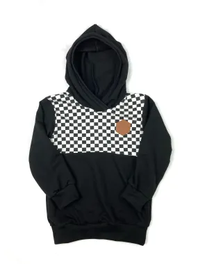 Checkered Front Panel Hoodie