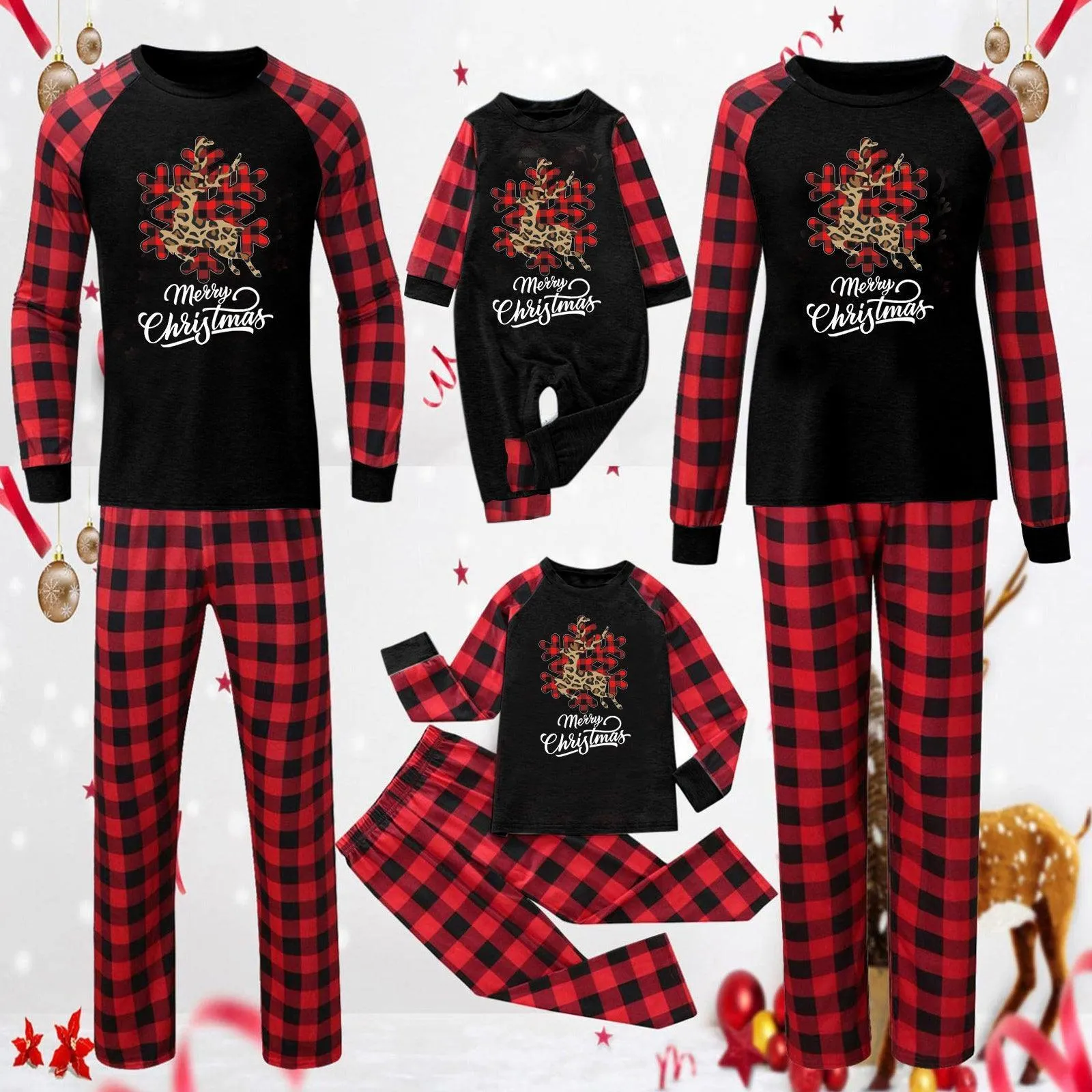 Christmas Parent-Child Homewear Pajama Suit – Festive Family Matching Set