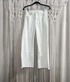 Cinda high rise cropped straight white jeans