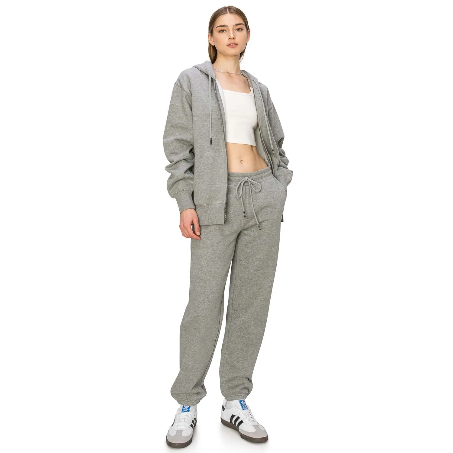 Cloud Fleece Zip Up Hoodie - Heather Dove Grey