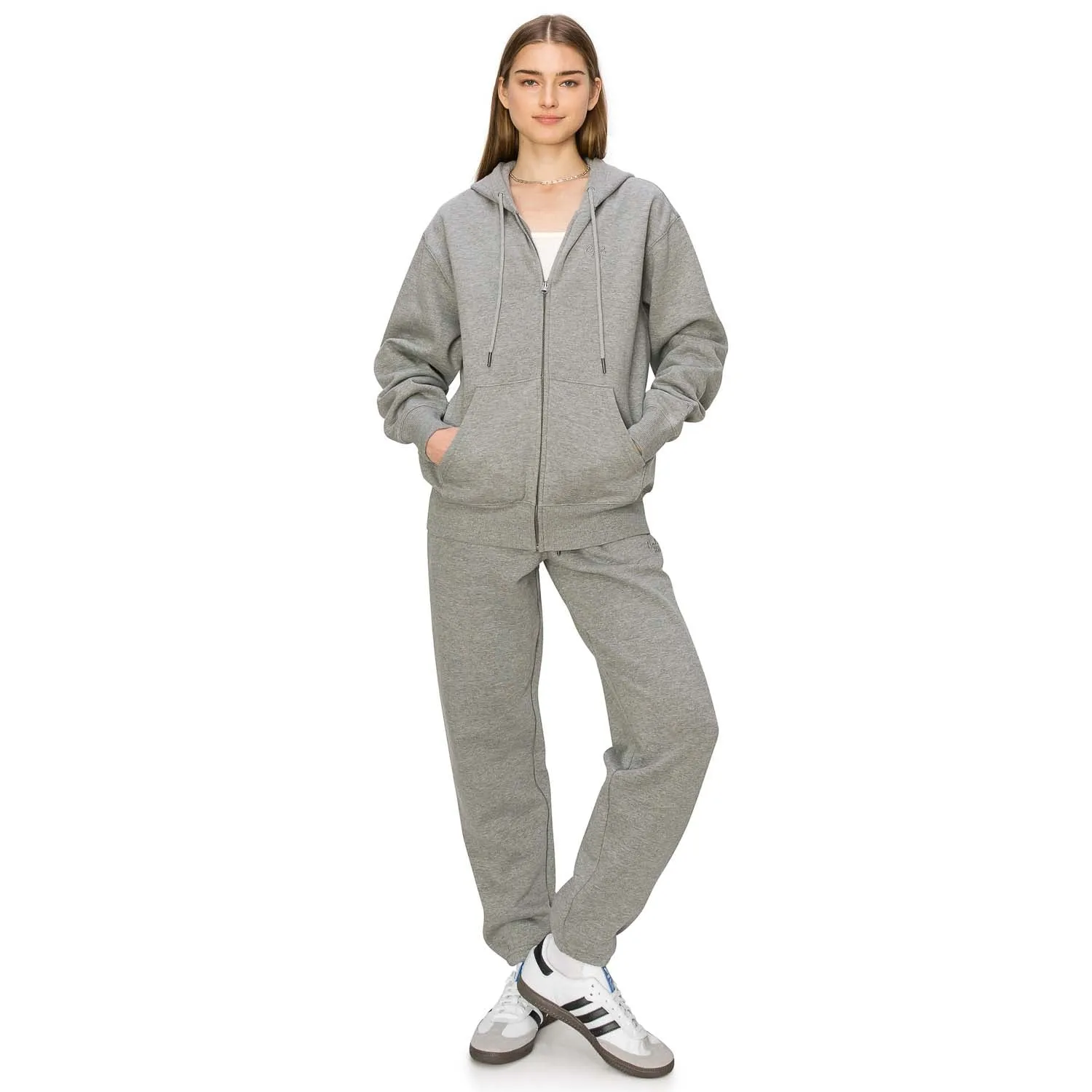 Cloud Fleece Zip Up Hoodie - Heather Dove Grey