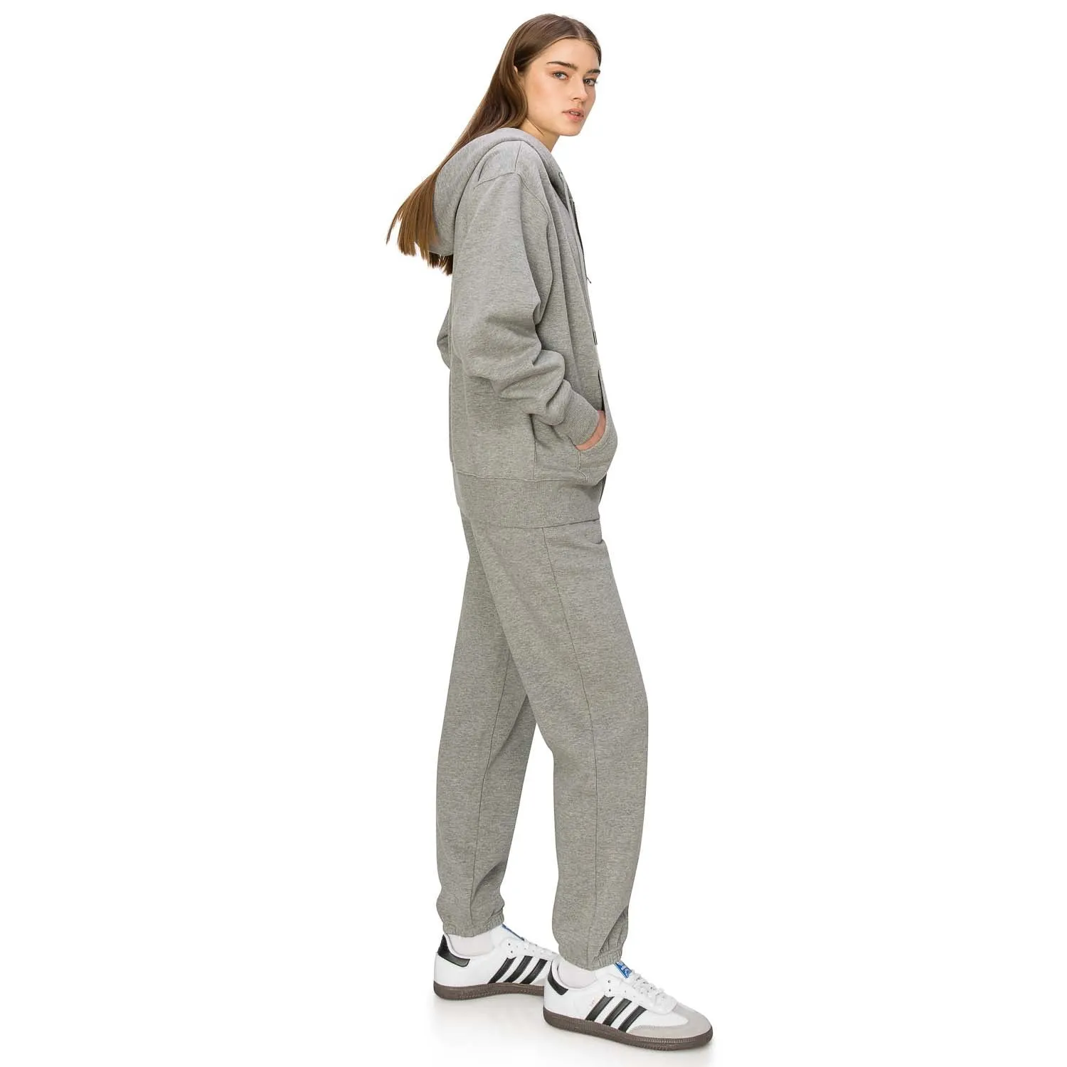 Cloud Fleece Zip Up Hoodie - Heather Dove Grey