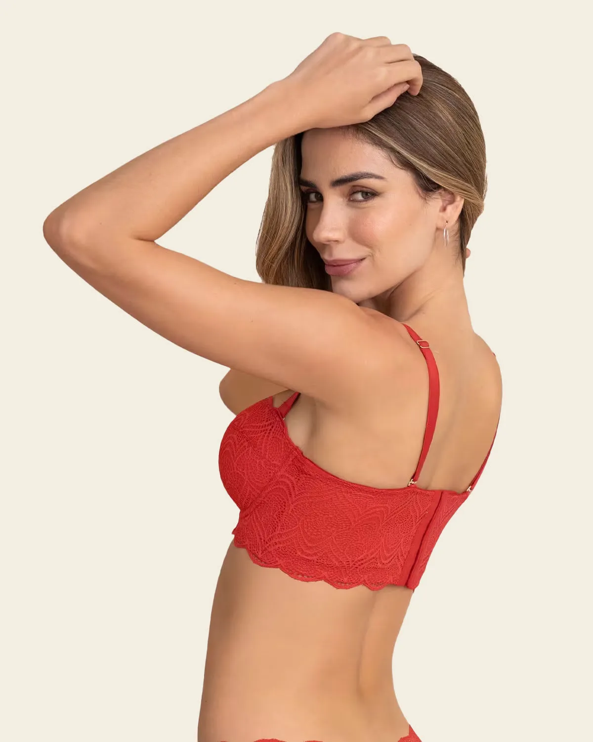 Convertible Balconette Lace Push Up Bra