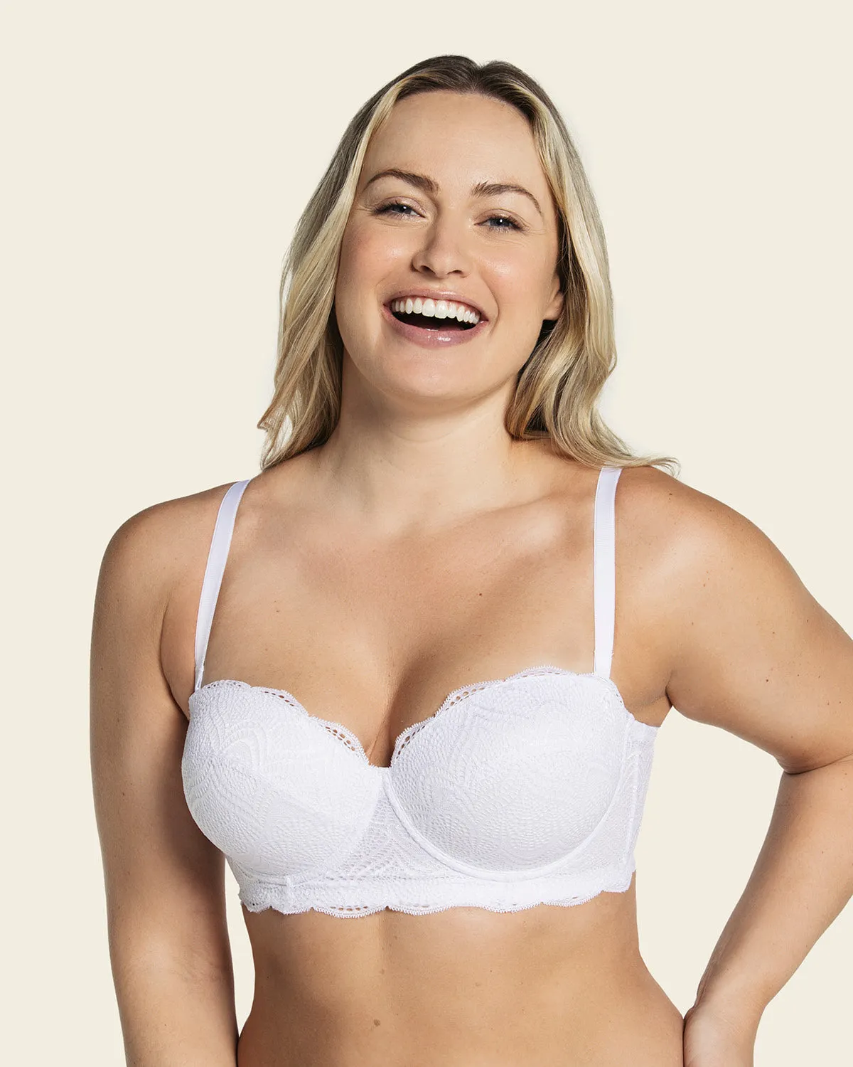 Convertible Balconette Lace Push Up Bra