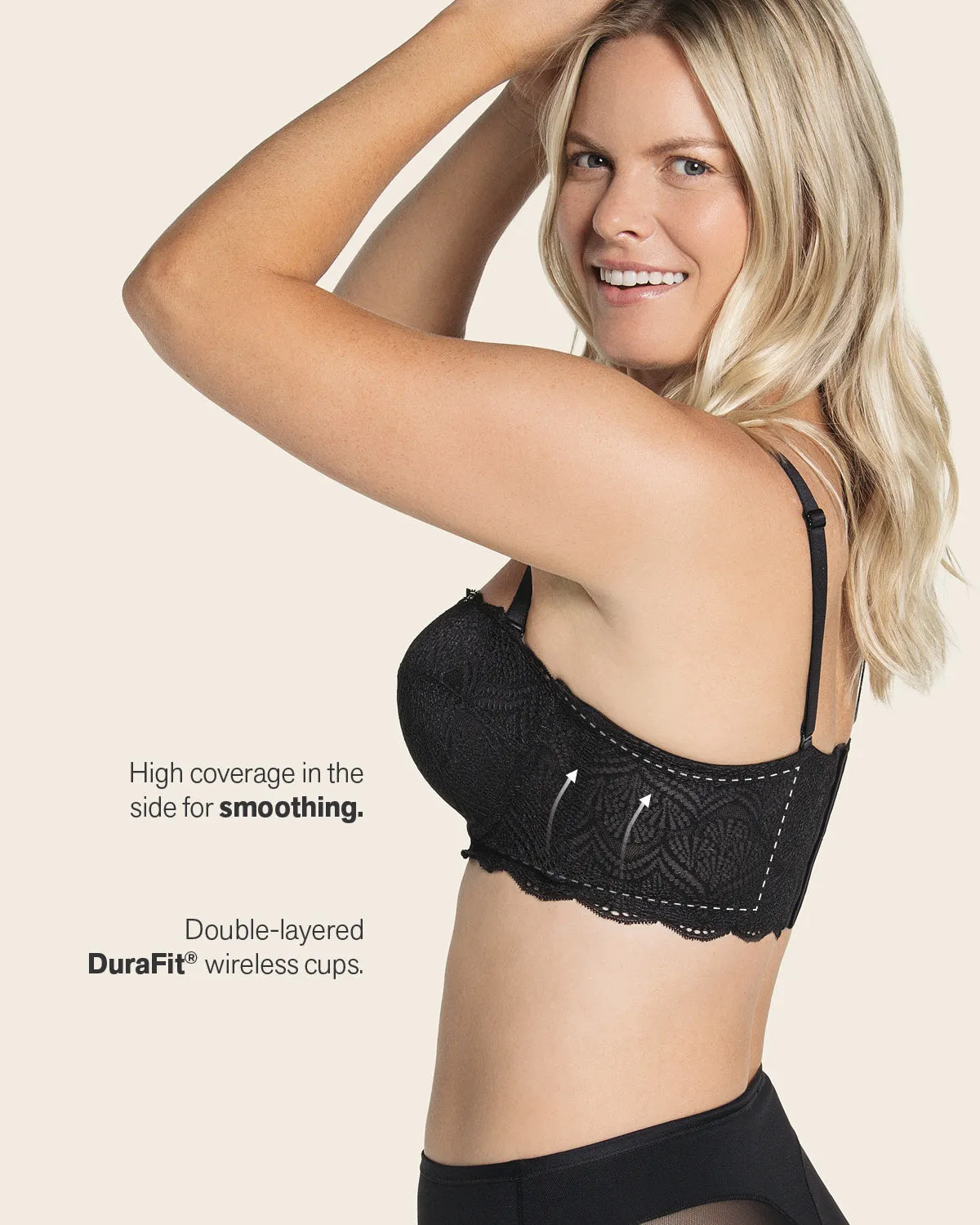 Convertible Balconette Lace Push Up Bra