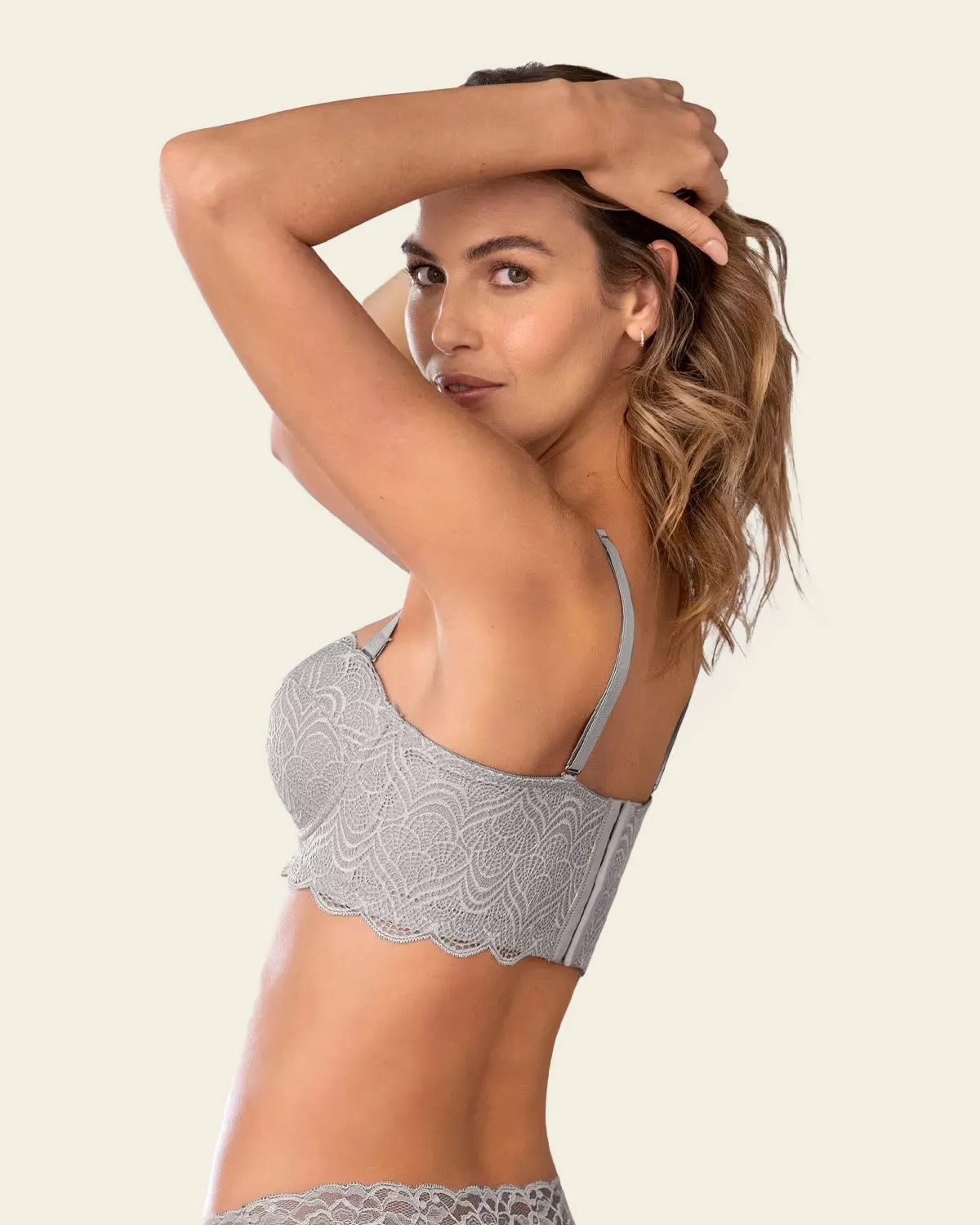 Convertible Balconette Lace Push Up Bra