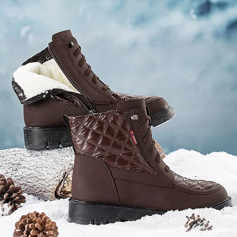 Cuzcare Women Plush Snow Boots Anti-slip Winter Orthopedic Shoes