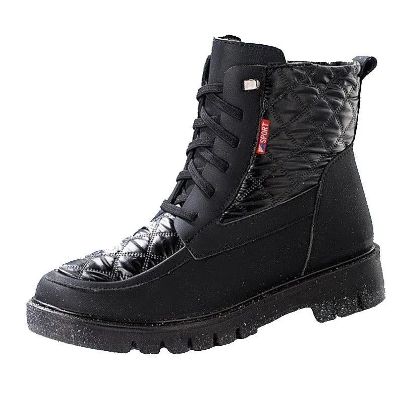Cuzcare Women Plush Snow Boots Anti-slip Winter Orthopedic Shoes