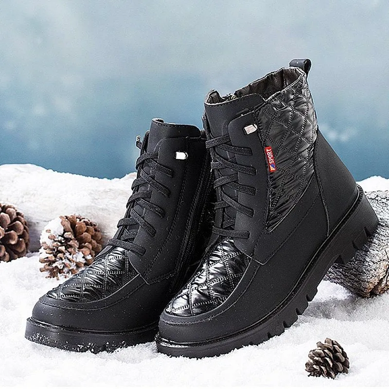 Cuzcare Women Plush Snow Boots Anti-slip Winter Orthopedic Shoes