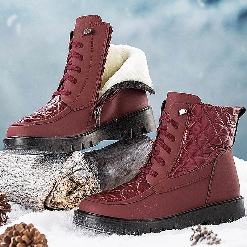 Cuzcare Women Plush Snow Boots Anti-slip Winter Orthopedic Shoes