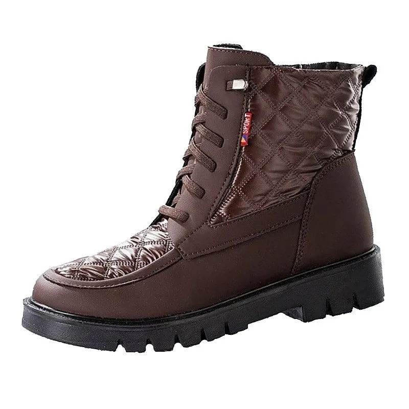 Cuzcare Women Plush Snow Boots Anti-slip Winter Orthopedic Shoes