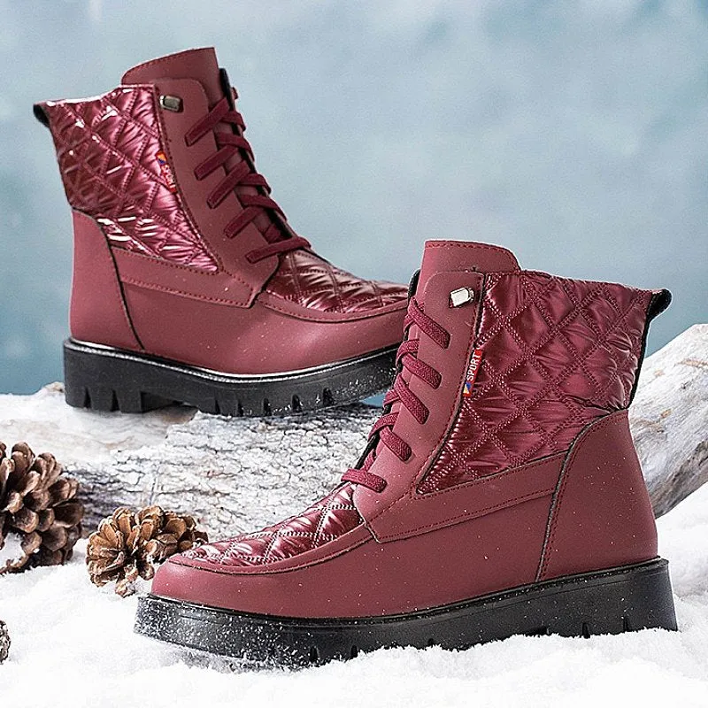 Cuzcare Women Plush Snow Boots Anti-slip Winter Orthopedic Shoes