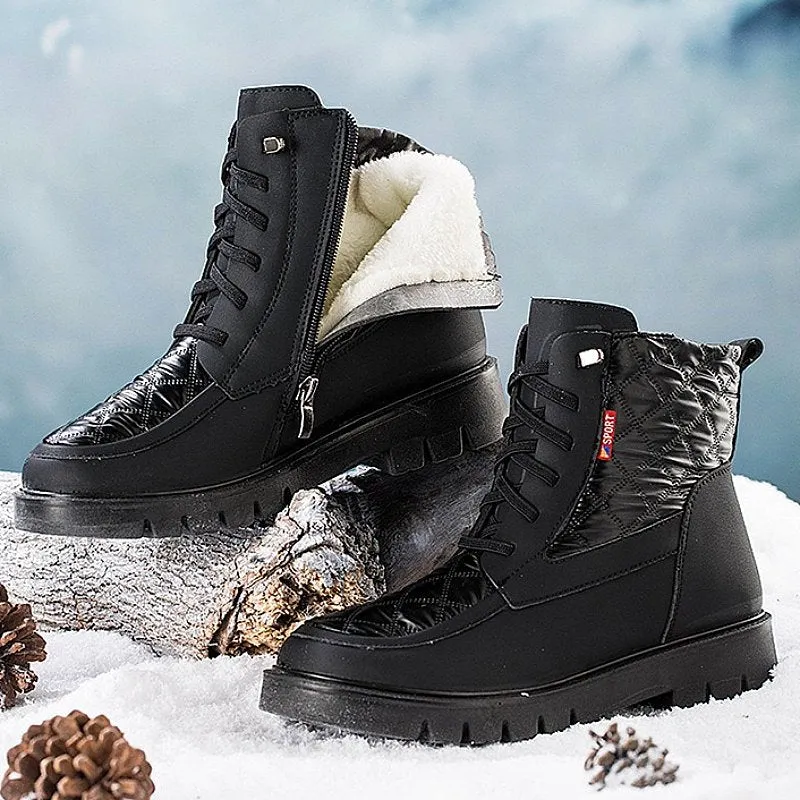 Cuzcare Women Plush Snow Boots Anti-slip Winter Orthopedic Shoes