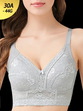 Elegant Lace Full Coverage Wireless Bra