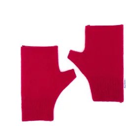 Fingerless Mittens | Red