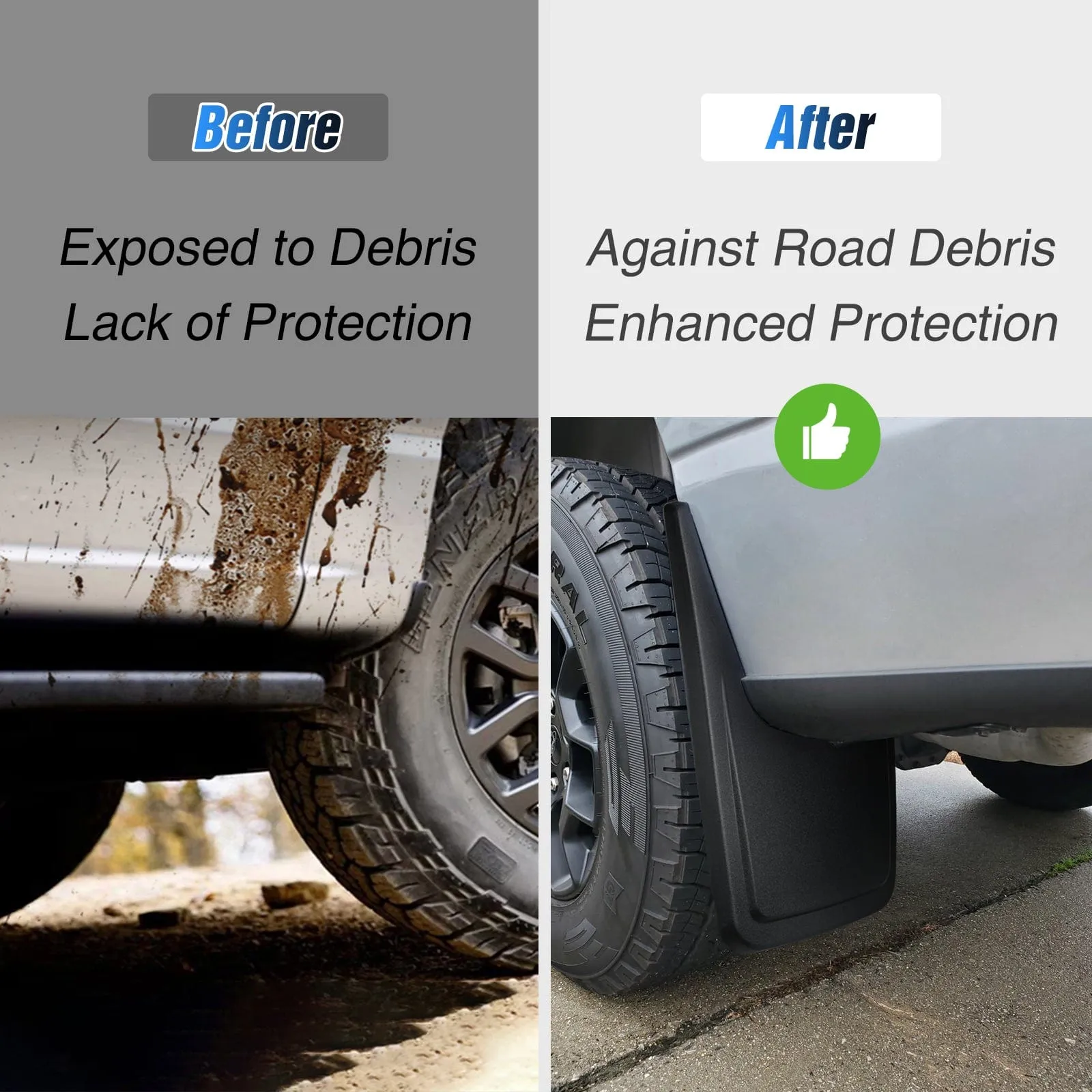 Front & Rear Set Mud Flaps for Ford F150 2021 2022 2023 2024 2025