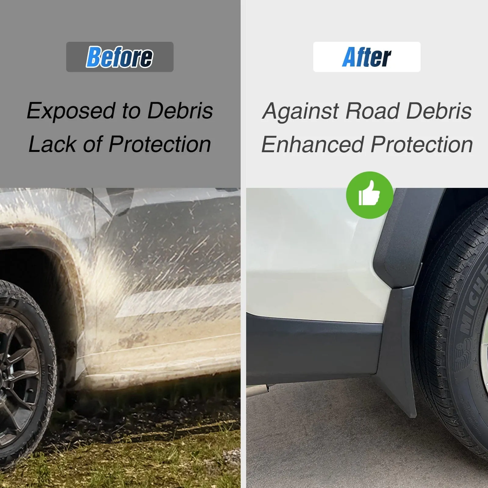 Front & Rear Set Mud Flaps for Toyota RAV4 2019 2020 2021 2022 2023 2024 2025