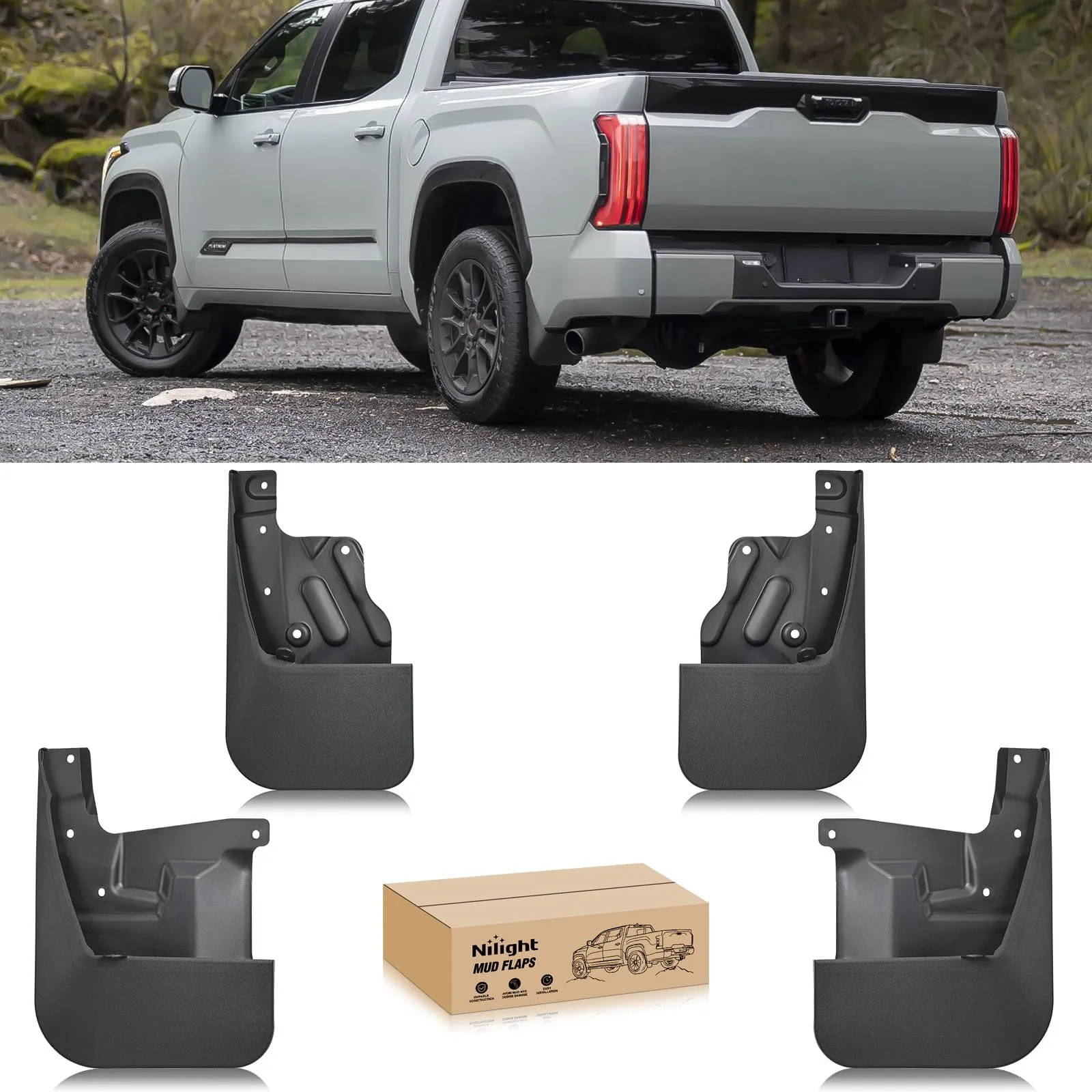 Front & Rear Set Mud Flaps for Toyota Tundra 2022 2023 2024 2025