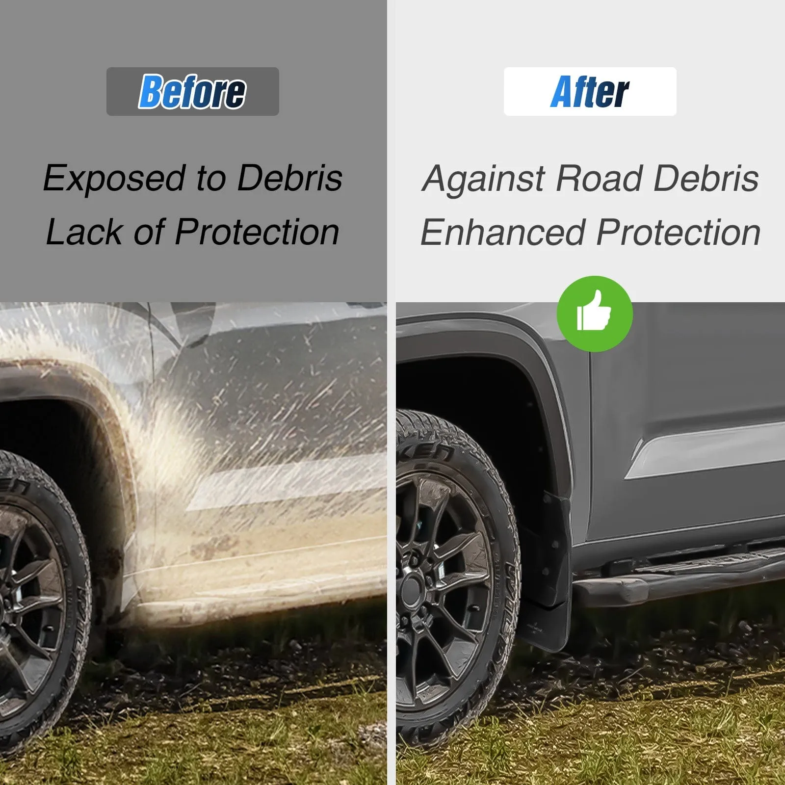 Front & Rear Set Mud Flaps for Toyota Tundra 2022 2023 2024 2025