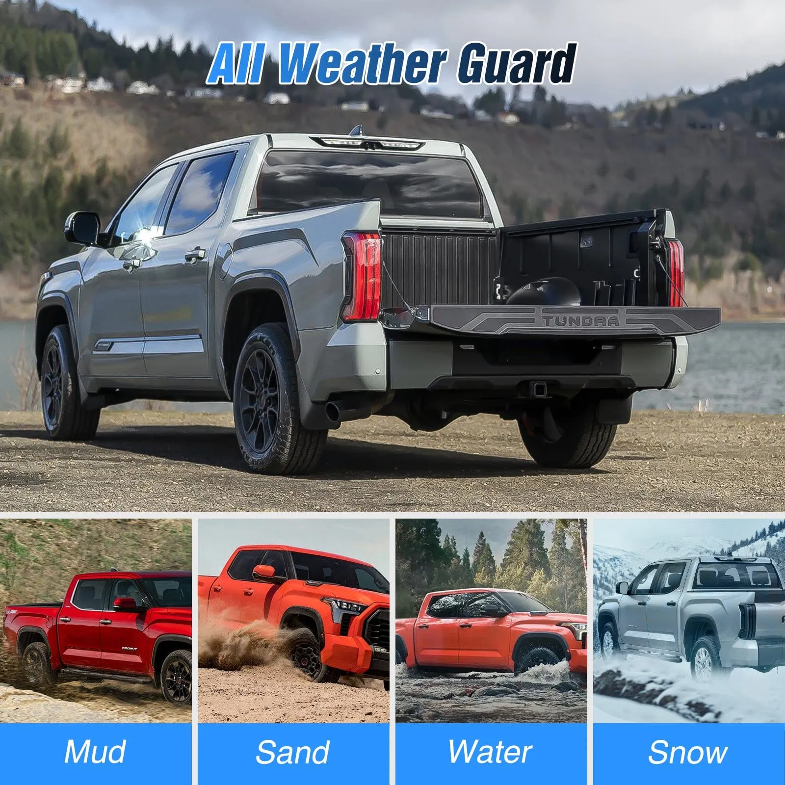 Front & Rear Set Mud Flaps for Toyota Tundra 2022 2023 2024 2025