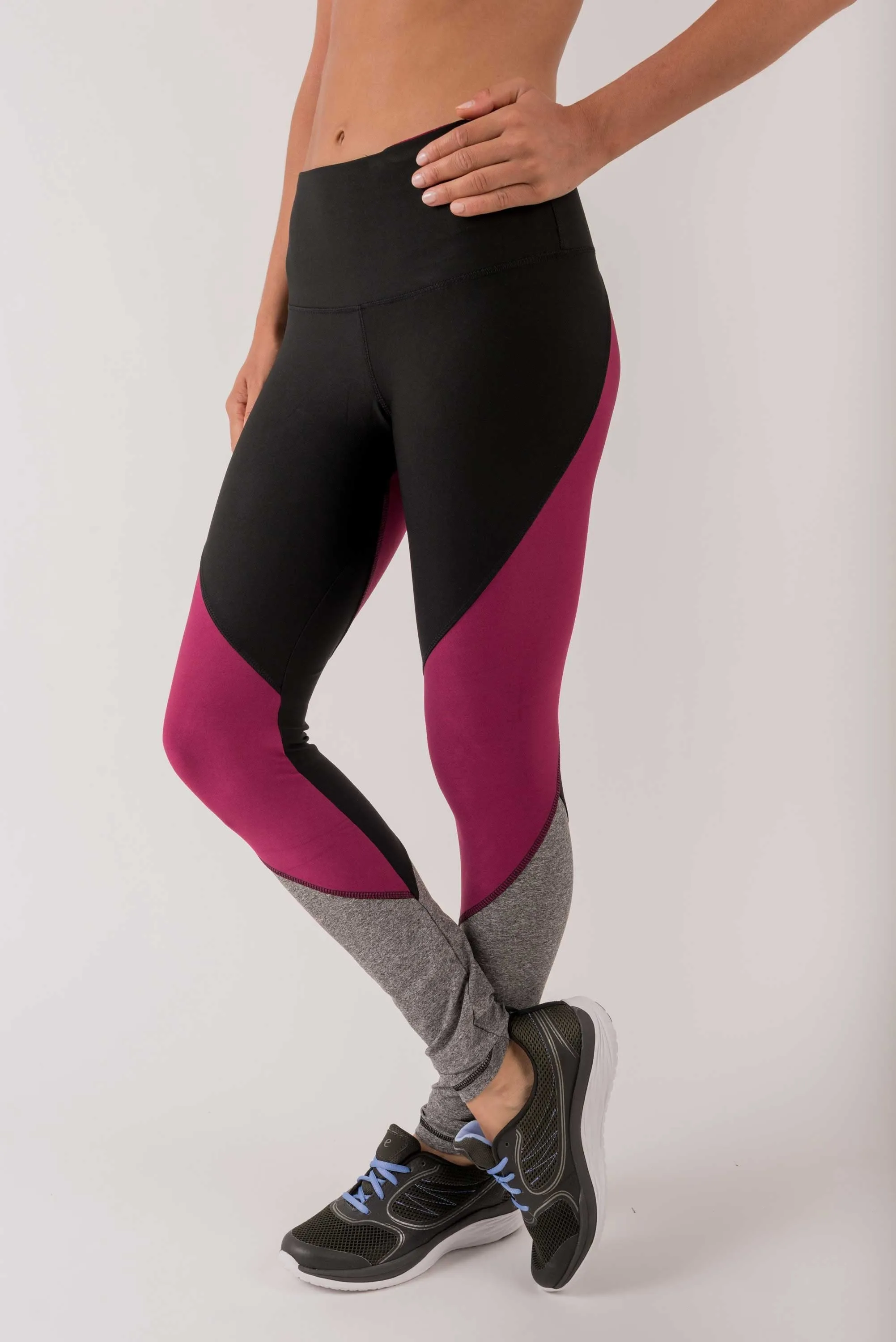 Full Length Color Block Mid Rise Lightweight Yoga Leggings