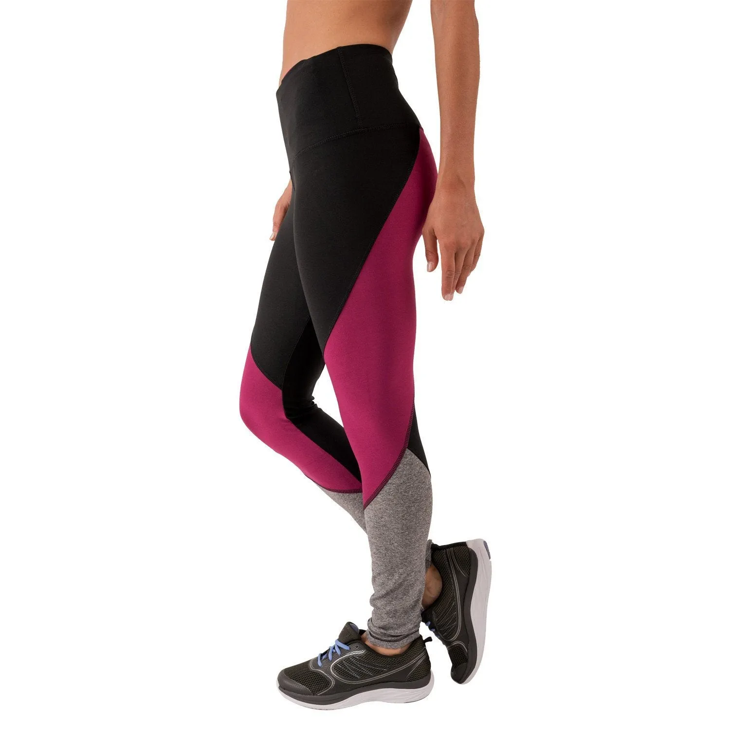 Full Length Color Block Mid Rise Lightweight Yoga Leggings