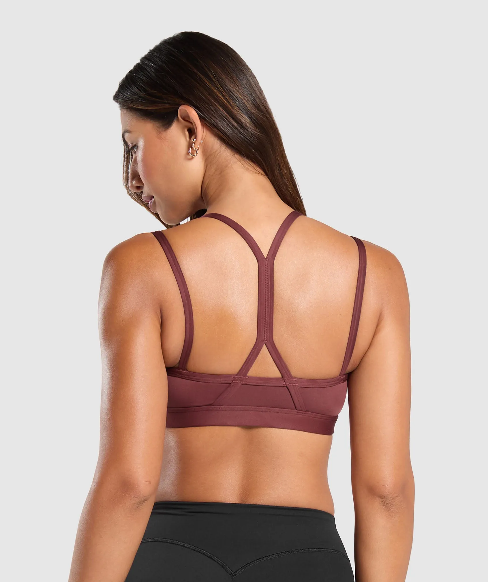 Gymshark Strap Feature Sports Bra - Burgundy Brown
