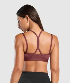 Gymshark Strap Feature Sports Bra - Burgundy Brown