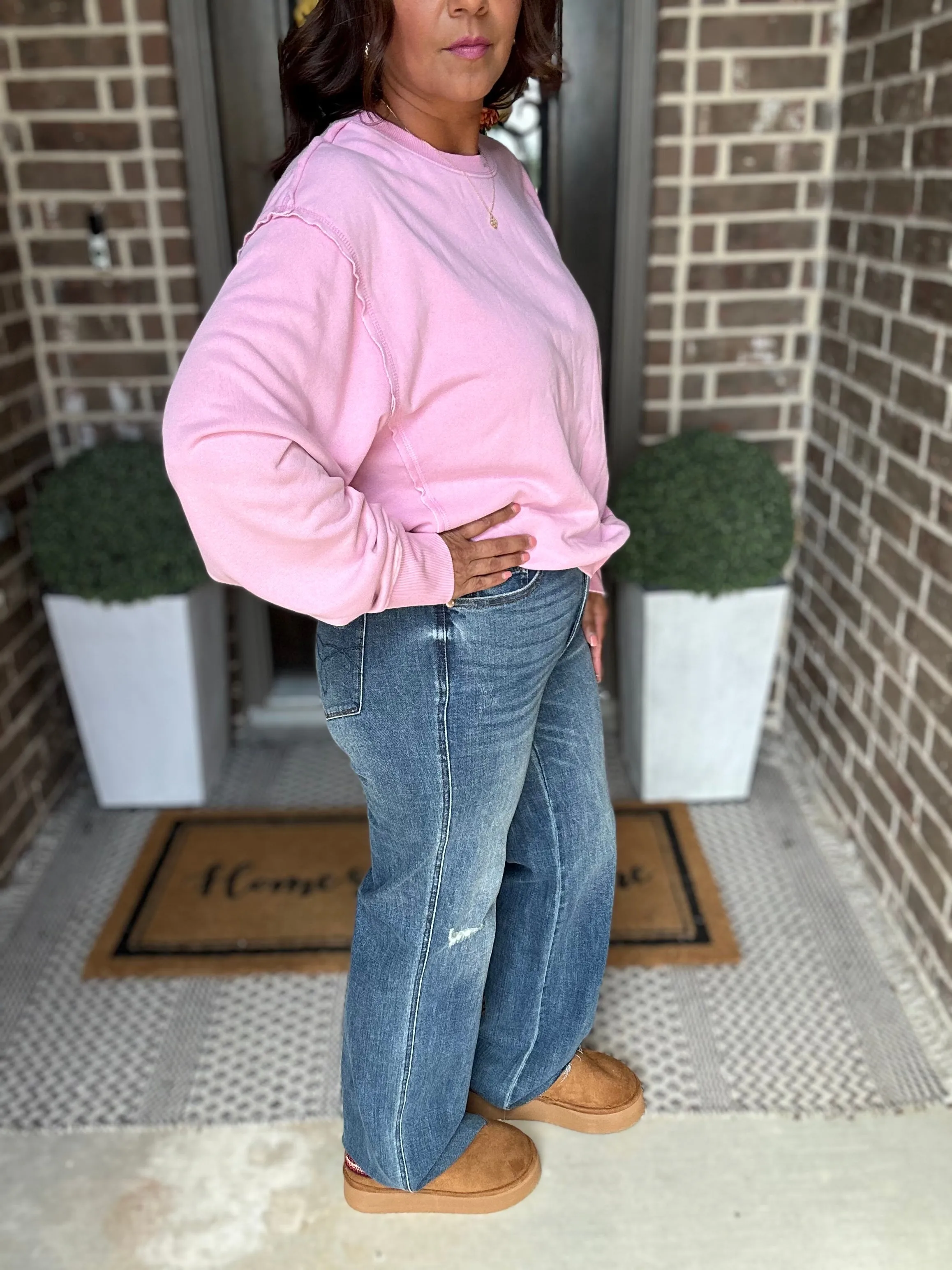 Haley High Waisted Judy Blue Raw Hem Straight Leg Jeans